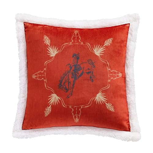 Image of Paseo Road Indigo Hill by HiEnd Accents Marfa 18x18 Orange Throw Pillow