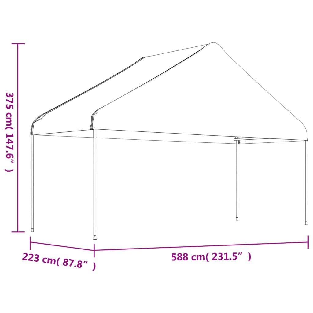 Belvédère Blanc avec Toit Polyéthylène 17,84x5,88x3,75 m