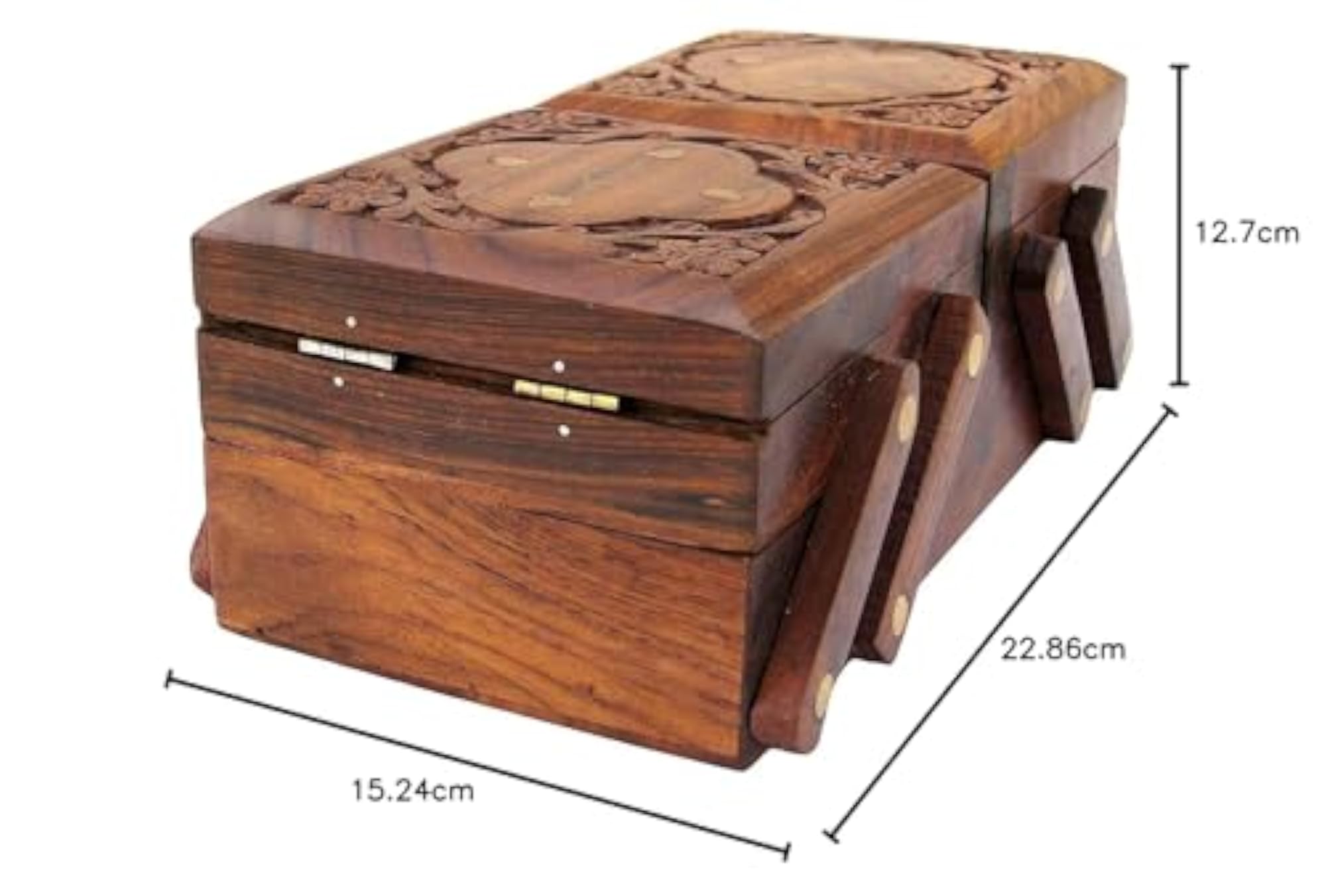 Handmade Wooden Rectangular Jewellery Organizer Box