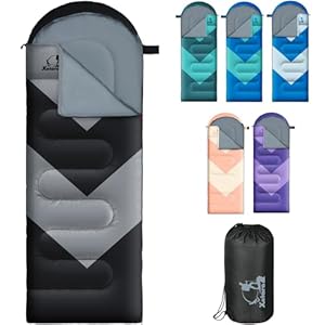 Sleeping Bag for Adults, Girls, Boys – 3 Season Warm & Cool Weather Lightweight Waterproof Camping Bag for Hiking, Outdoor Travel