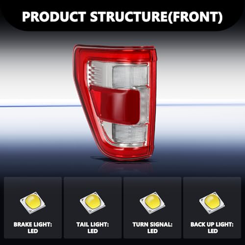 Image of Aosky LED Tail Light Assembly Compatible with 2021-2023 Ford F150 with Blind Spot Rear Taillight Brake Signal Lamp LH (Left Driver Side)