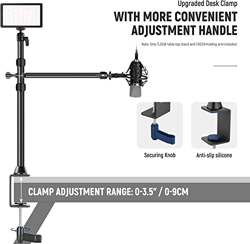 Neewer Tabletop Camera Mount Stand With Flexible Arm, Overhead Height Adjustable Light Stand Mount With Table Mounting Clamp, Swiveling Ball Head For Dslr Camera, Phone, Led Light, Webcam And More #TOP6