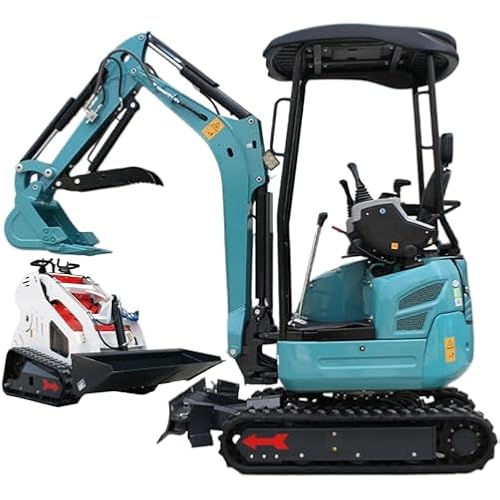 322 Mini Excavator KubotaDiesel 16.5 HP and Stand-On Skid Steer Loader Combo - 2.2 Ton Digger with Compact Loader for Farm and Landscape Use w/ 12 Months Parts Replacement
