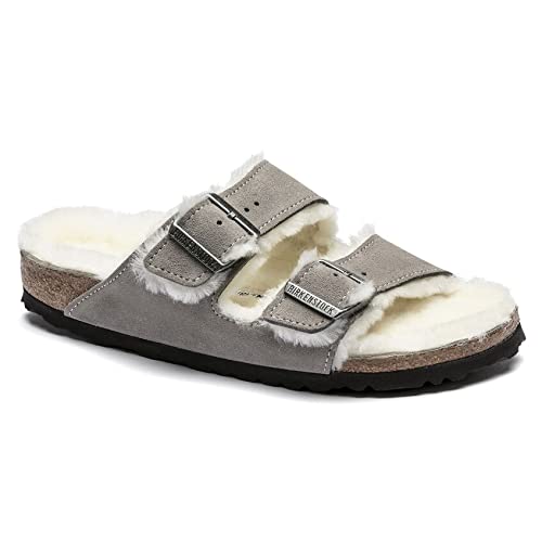 Birkenstock Unisex Arizona Sandal Shearling Stone Suede Shearling 36 R EU