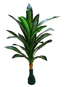 KAYKON Artificial Indoor Plant Big Size Banana Plant/Tree Without Vase | Lightweight & Durable Fake Banana Plant for Home/Office Decor (Green, Height- 3 Feet)