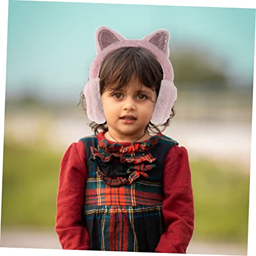 Orejeras de invierno para niñas GALPADA con orejas de gato de peluche pack de 2 piezas 7