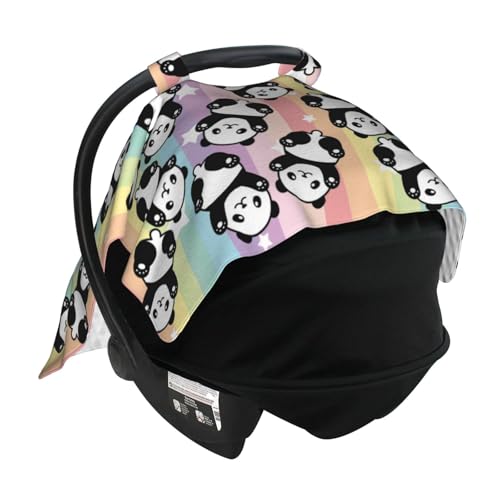 Image of Panda Baby Car Seat Canopy Cover 39x27.5 Inches Multi Use Nursing Cover for Newborn Car Seat Canopy Mom Nursing Breastfeeding Covers Newborn Shower Gifts