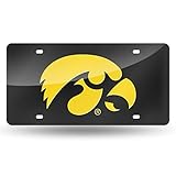 NCAA Iowa Hawkeyes Laser Inlaid Metal License Plate Tag