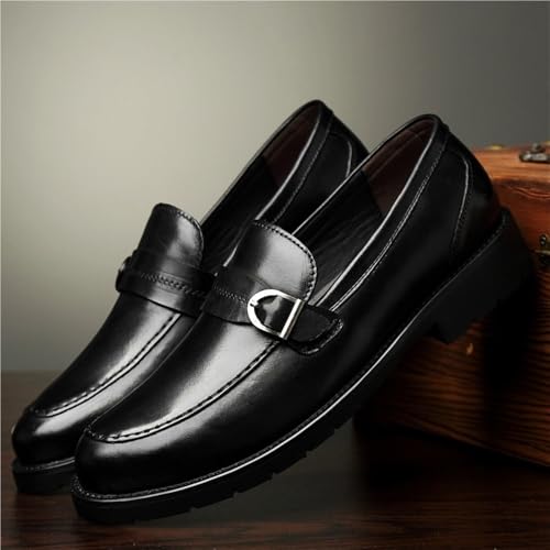 Men Leather Oxford Dress Shoes Slip On Business Classic Round Toe Lace Up Comfortable Updated Style3