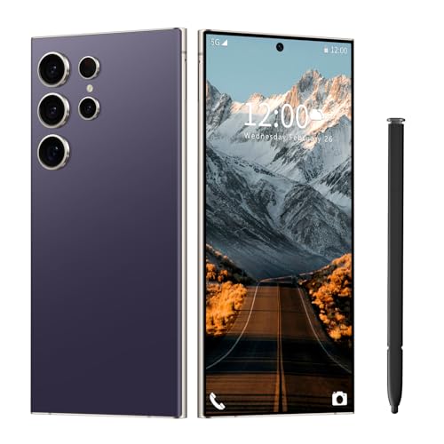 I24 Ultra Unlocked Phone 16+512GB,Built in Pen the Phone,Smartphone Battery 6800mAh 6.82" HD Screen,Android 14.0 with 128GB Memory Card cell phone,Face ID/5G/Fingerprint Lock/GPS (Deep Purple, 16+512)
