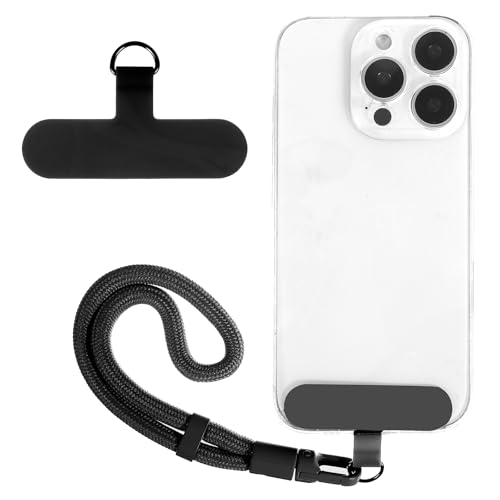 CIATBYYJ 1 Stück Handykette Universal,Einstellbar Handy Handschlaufe,Handyband mit Kunststoffring Patch,Handy Sicherung Diebstahl für Damen & Herren,Kompatibel mit den Meisten Smartphones (Schwarz) CIATBYYJ 1 Stück Handykette Universal,Einstellbar Handy Handschlaufe,Handyband mit Kunststoffring Patch,Handy Sicherung Diebstahl für Damen & Herren,Kompatibel mit den Meisten Smartphones (Schwarz)