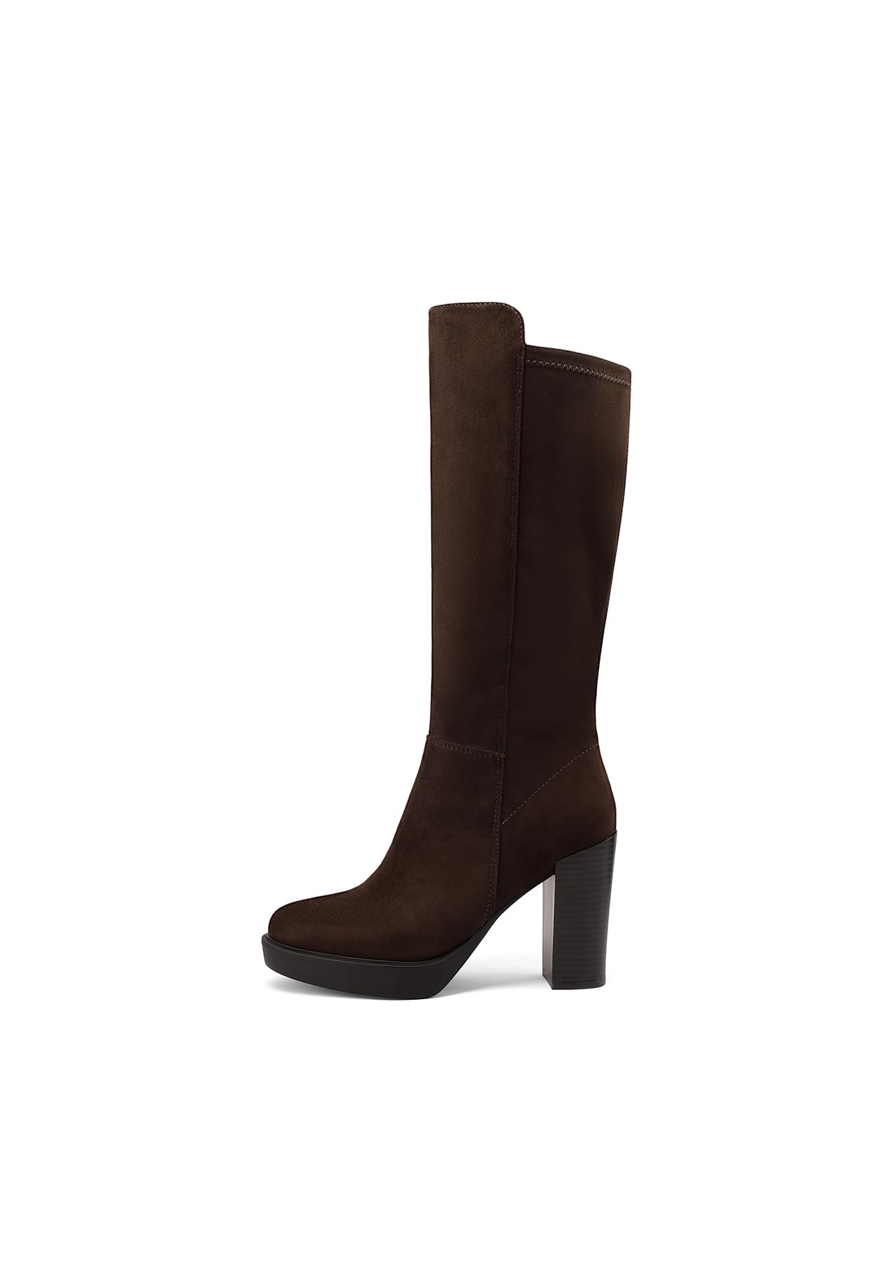 QUEEN HELENA Stivali Alti Donna con Tacco Largo e Plateau X27-124