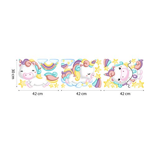kina, UVB00550 Wall Stickers for Children's Bedroom Printed on Transparent PVC Decoration Unicorns Nursery Wall - Image 2