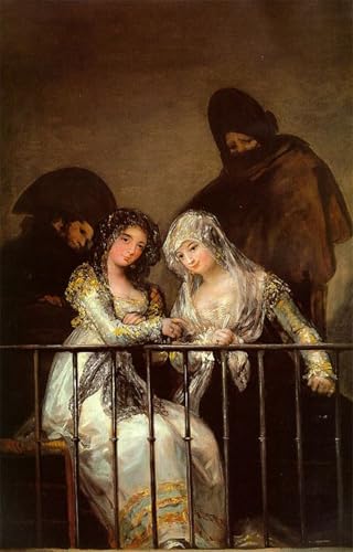 Tableau Majas sur un balcon Goya affiche impression d'art sur toile décoration murale
