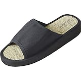 Japanwelt Zimtlatschen Les Tongs Juncus-W High Schwarz - Gesunde Zimtsandalen mit Absatz - vegane Zimtsohle Größe 35/36