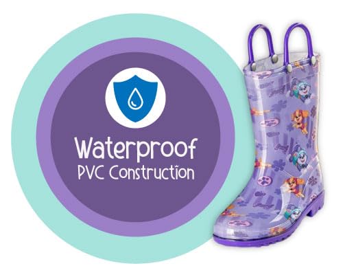 Nickelodeon Paw Patrol Girls' Waterproof PVC Rain Boots with Easy-On Handles – Toddler & Little Kid Sizes4