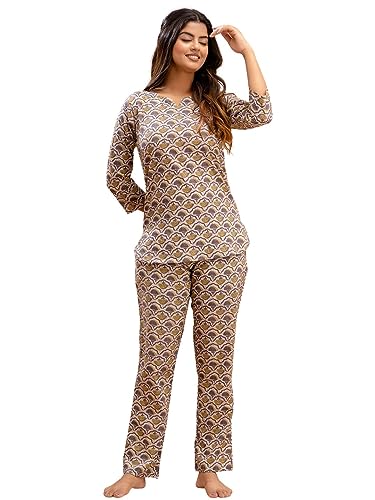 Image of feranoid Women Full Sleeves Cotton Nightsuits