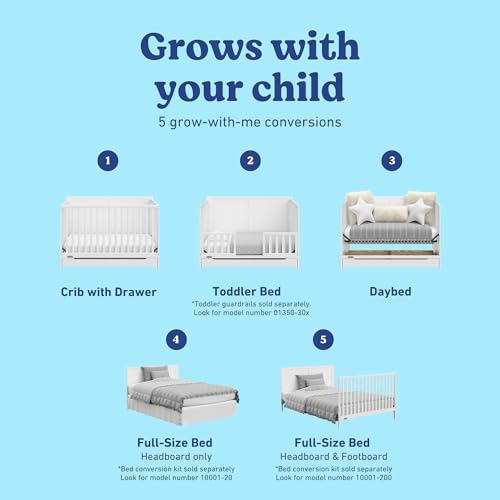 Graco Melrose 5-in-1 Convertible Crib with Drawer, White - image 2
