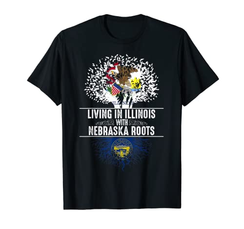 Illinois Home Nebraska Roots State Tree Flag Camisa de regalo de amor Camiseta