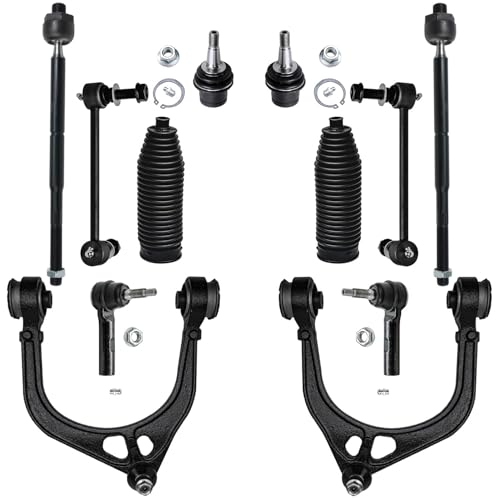 Image of Detroit Axle - RWD Front 12pc Control Arms Kit for Chrysler 300 Dodge Challenger Charger Magnum, 2 Upper Control Arms 2 Lower Ball Joints 4 Tie Rods 2 Sway Bars 2 Boots Replacement