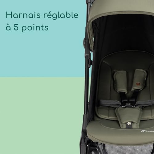 Poussette inclinable allongée Bebeconfort Zephir Mineral Green