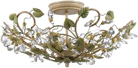 Crystorama Josie 5 Light Champagne Green Tea Semi Flush Mount