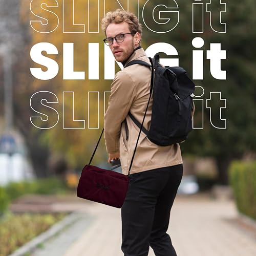 Image of I. B. H IBH Stylish Sling Bag for Men & Women CrossBody small Passport Travel side massanger one strap shoulder bag With Antitheft pocket also Waterproof Durable Adjustable