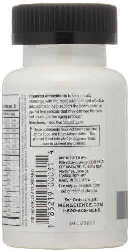 Menscience Androceuticals Advanced Antioxidants Daily Supplement, 60 Tablets #TOP2