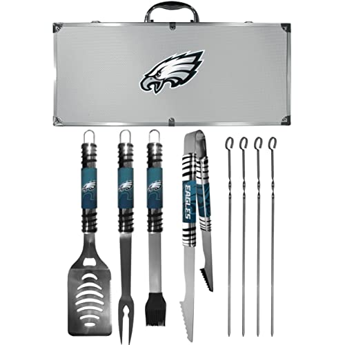 NFL Siskiyou Sports Fan Shop Philadelphia Eagles Steel Tailgater BBQ Set w/Case 8 piece Gray