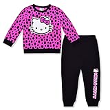 2-teiliges modisches Set Hello Kitty Plush Girl 2 Piece Sweater Top and Jogger Set Pink