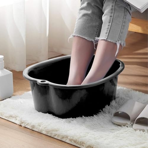 Tina para baño de pies con capacidad extra grande plástico negro miniatura 4