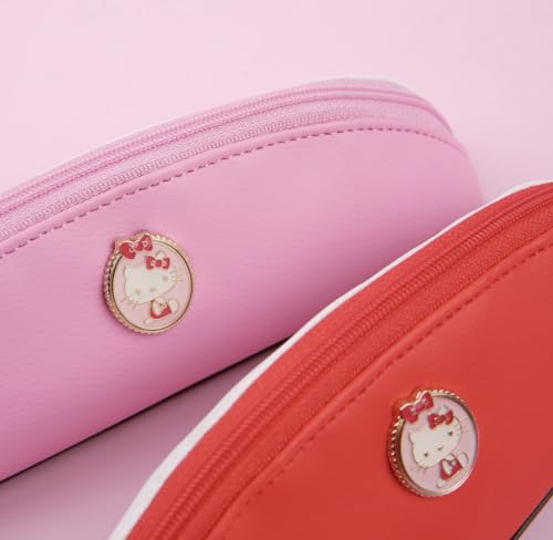Image of Bandal & Neoul KITTY's Officially Licensed Gold Rimmed Pencil Pouch - 2 Colors (Kitty pink)