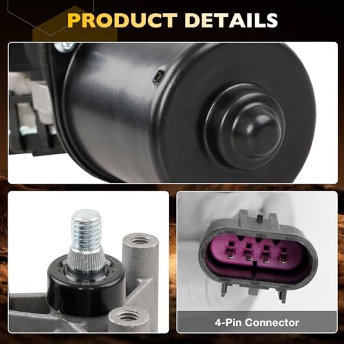 Image of Gledewen 88958223 25809218 Front Windshield Wiper Motor 4-Pin Compatible with Chevy Colorado 2004-2012 & GMC Canyon 2004-2012 & Isuzu i-280 /i-350 2006, i-290 /i-370 2007-2008