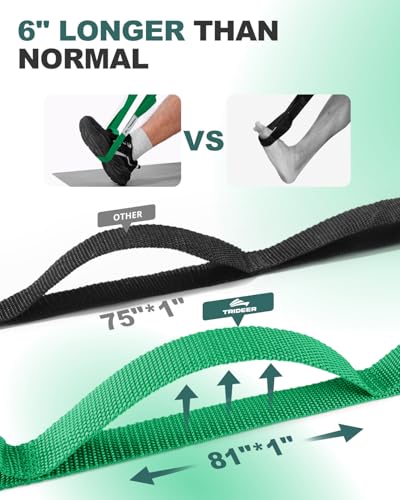 Trideer Stretching Strap Yoga Strap for Physical Therapy, 10 Loops Yoga Straps for Stretching, Non-Elastic Stretch Strap for Pilates, Exercise, Stretch Band for Women & Men3