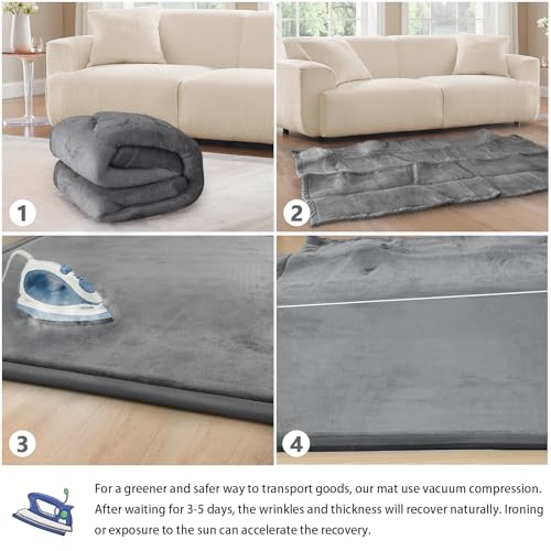 Image of Baby Play Mat for Floor Nursery Rug Muscle Mat Area Rug Playroom Rug 39 inchx59 inch Playpen Mat Elastic Foam 1.3 inch Thick Crawling Mat for Babies,Toddlers, Infants, Kids,Grey