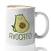 Bubble Hugs Vegan Coffee Mug - Avocato - Cat Lover Pet Owner Kitty Paw Fur Mama Vegetarian Diet Fruit Avocado Fruit Pun Funny Healthy 11oz White