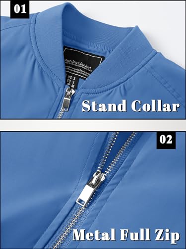 Image of TACVASEN Men's Lightweight Jacket Casual Spring Fall Windbreaker Bomber Zip Up Coat with Pocket