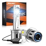 SEALIGHT H1 Fog Lights, 800% 44，000LM Super Bright, 1:1 Real Size, 6500K Cool White for Off-Road Use, Plug and Play, H1 LED Bulbs with Fan, 2 Pack