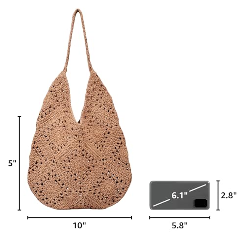 Bolso de playa tejido para mujer, tote de verano suave miniatura 3