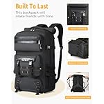 Travel Backpack for Men, 50L Carry On Flight Approved Convertible Duffle Bag with Shoe Compartment, 17 inch Laptop Luggage with USB Charging Port for Weekender Hiking, Black - Image 5