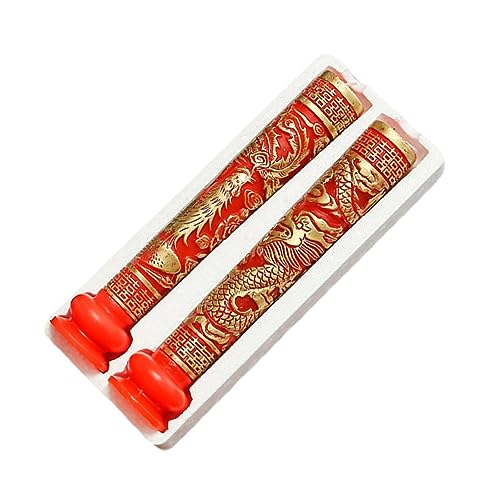 MAGICLULU Candele Nuziali Decorative Per Atmosfera Matrimoniale Accessori Per Decorazioni Da Festa Cinese Motivi Drago e Mitologico Per Scenografie Nuziali e Sala Matrimonio