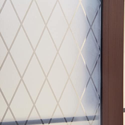 Velimax Lattice Frosted Window Film Window Privacy Film Static Cling Window Vinyl Opaque Glass Sticker Non Adhesive Anti-Uv 17.7X78.7 Inches #TOP6