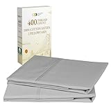 California Design Den 400 Thread Count 100% Cotton Pillow Cases, Light Grey Standard Pillowcase Set of 2, Long - Staple Combed Pure Natural Cotton Pillowcase, Soft & Silky Sateen Weave