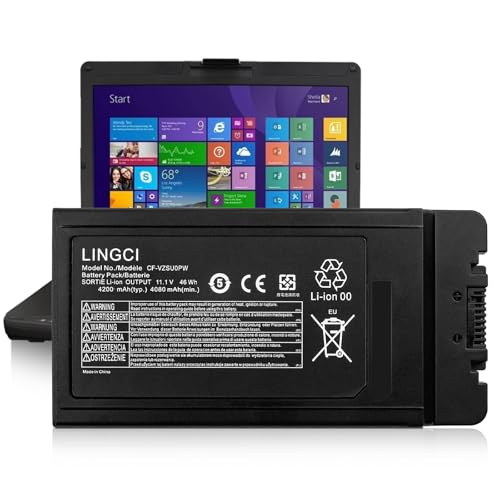 Image of CF54 Battery, CF-VZSU0PW CF-VZSU0PR, Battery Replacement Pack for Panasonic TOUGHBOOK CF54 CF-54 Mk1 Series 54 Gloved Multi Touch 54 Prime 11.1V 46Wh 4200mAh Li-Polymer