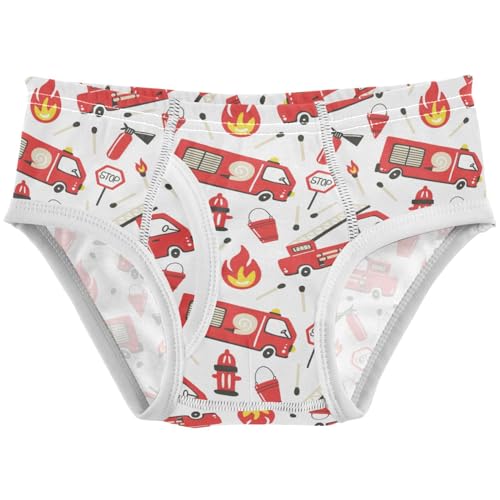 Pigsaly Boys' Underwear Firefighter Fire Truck Boys Briefs Ladder Extinguisher