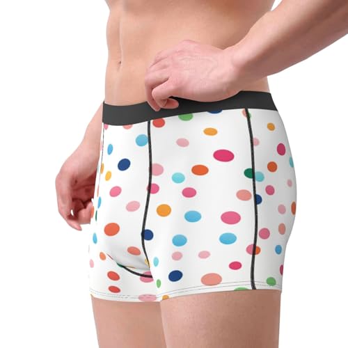 Men's Boxer Briefs Colorful Polka Dot White Underwear For Men Soft Elastic Boxer Shorts For Boys Adult2