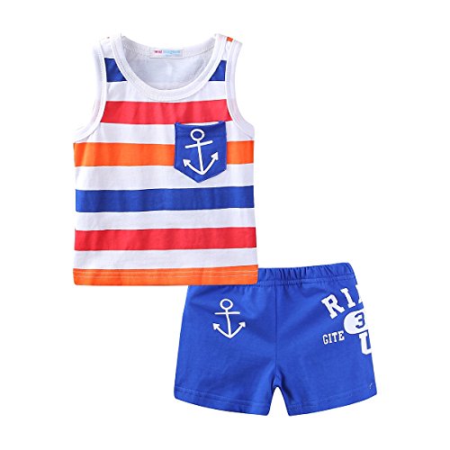 Mud Kingdom Cute Toddler Boy Outfits 4T Blue Stripe #TOP25