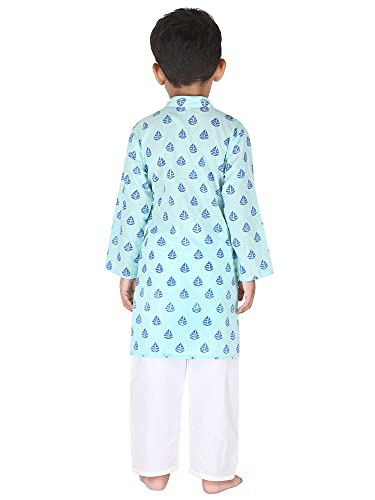 Image of Baby Boys Ethnic Wear | Handloom Cotton Kurta Pajama Set for Festivals | Comfortable & Stylish Traditional Kids Kurta Pyjama Set