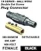 Leviton 19D24-E 19 Series Ball Nose, Female, Plug, Detachable, Double Set Screw, Industrial Grade, Black