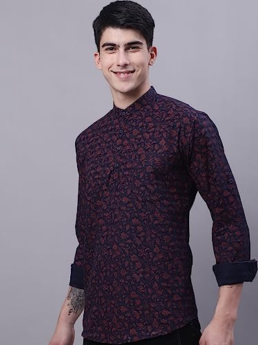 Image of Majestic Man Men's Cotton Regular Fit Short Floral Printed Kurta